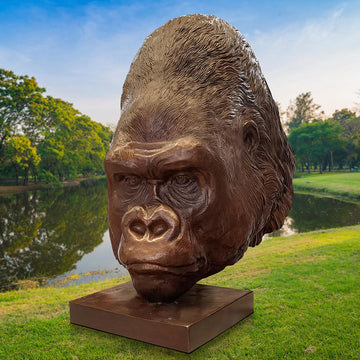 Beno the Western Lowland Gorilla was Thinking Big (Bronze Sculpture)
