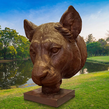 Gahiji the African Lioness was Thinking Big (Bronze Sculpture)