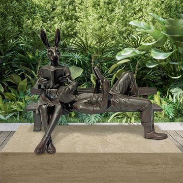 They Were Reading a Love Story (Bronze Sculpture, Mid-Size)