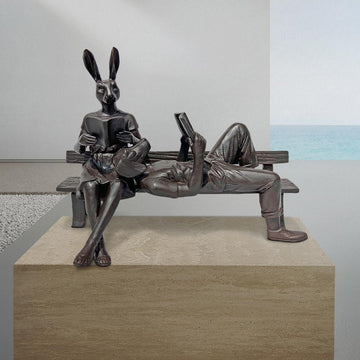 They Were Reading a Love Story (Bronze Sculpture, Mid-Size)