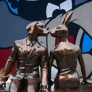 Lovers Bench (Bronze Sculpture)