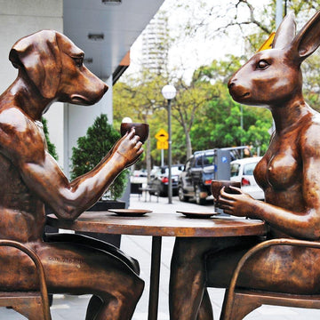 Coffee Drinkers (Bronze Sculpture)