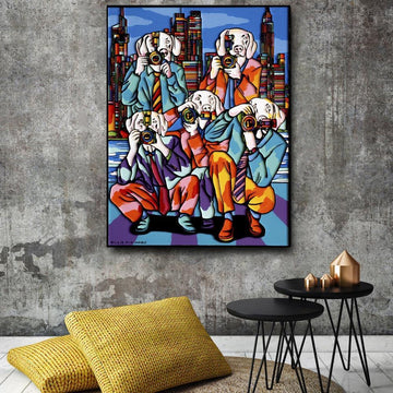 The paparazzi dogs saw something they could never believe they saw (Original Painting)