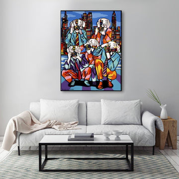 The paparazzi dogs saw something they could never believe they saw (Original Painting)