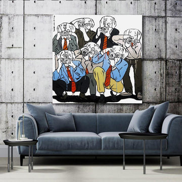 The paparazzi dogs standing (Original Painting)
