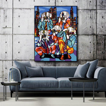 The paparazzi dogs saw something they could never believe they saw (Original Painting)