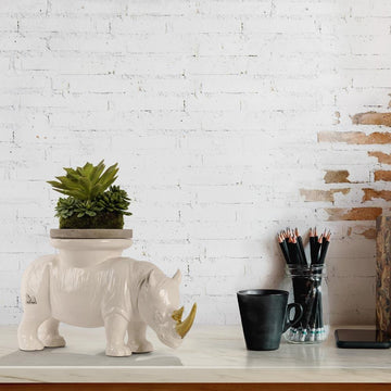 He was stronger than he thought (Ceramic Candle/Plant Holder Resin Sculpture)