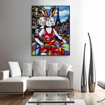 He knew a holiday in Paris would be heaven (Original Painting)