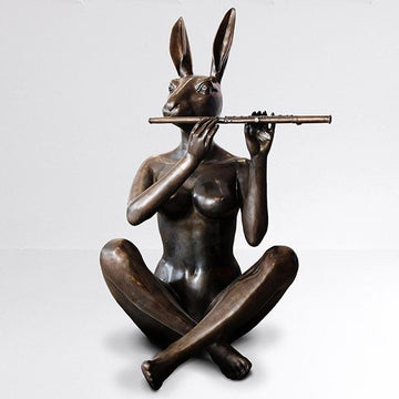 She Was the Pipe Piper of Love (Bronze Sculpture)