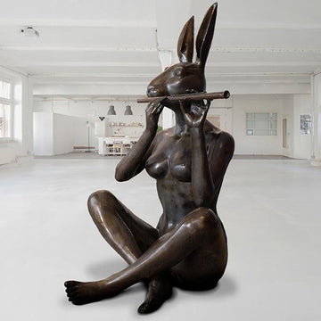 She Was the Pipe Piper of Love (Bronze Sculpture)