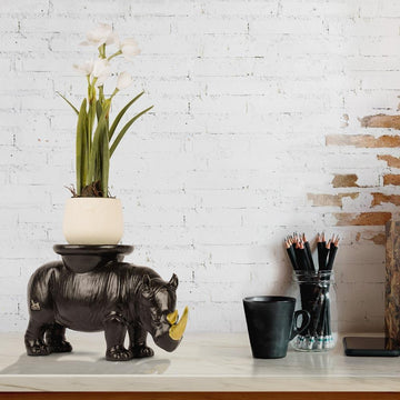 He was stronger than he thought (Ceramic Candle/Plant Holder Resin Sculpture)