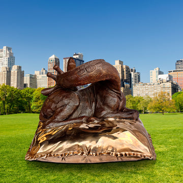 Large Sleeping Beauty Giraffe (Bronze Sculpture)