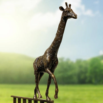 Giraffe Reaches New Heights and Beyond (Bronze Sculpture)