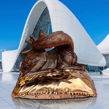 Large Sleeping Beauty Giraffe (Bronze Sculpture)