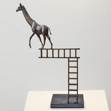 Giraffe reaches new heights (Bronze Sculpture)