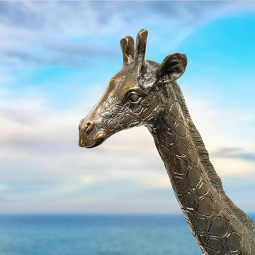 Giraffe Reaches New Heights and Beyond (Bronze Sculpture)