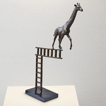 Giraffe reaches new heights (Bronze Sculpture)