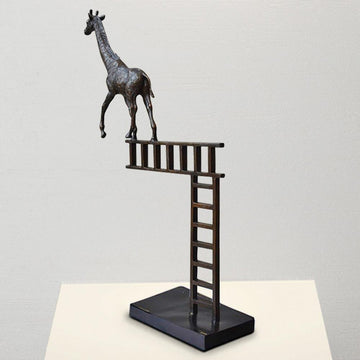 Giraffe reaches new heights (Bronze Sculpture)