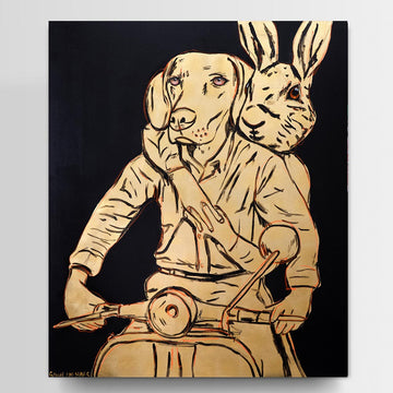 Golden days on a vespa (Original Painting)