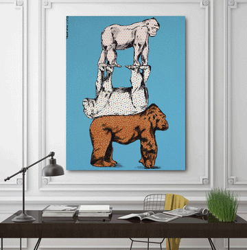 Gorillas That Stick Together Stay Together (Original Painting)