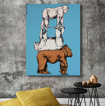 Gorillas That Stick Together Stay Together (Original Painting)