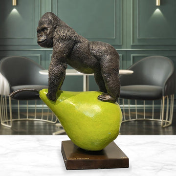 Gorillas Will Pair for Life (Bronze Sculpture)