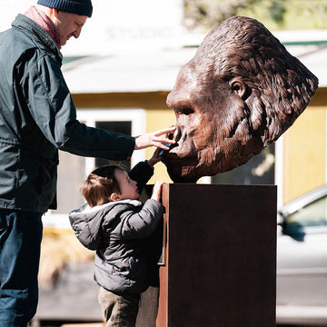 Beno - Western Lowland Gorilla of the Wild (Bronze Sculpture)