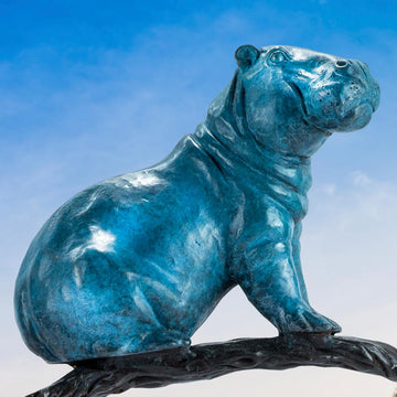 Hippo in a Tree of Love (Bronze Sculpture)