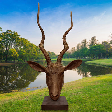 Hamza the Addax Antelope was Thinking Big (Bronze Sculpture)