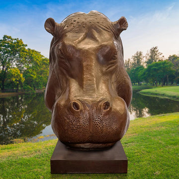 Raza the Hippopotamus was Thinking Big (Bronze Sculpture)