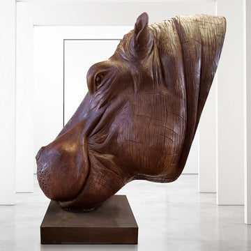 Raza the Hippopotamus was Thinking Big (Bronze Sculpture)