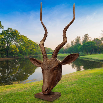 Hamza the Addax Antelope was Thinking Big (Bronze Sculpture)