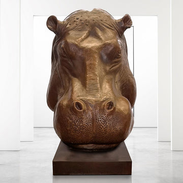 Raza the Hippopotamus was Thinking Big (Bronze Sculpture)