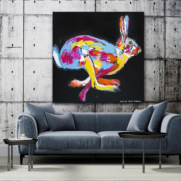 Holly the hare liked exercising even on Sundays (Original Painting)