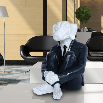 Hip Dog with a red/black tie (Fibreglass Sculpture)