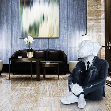 Hip Dog with a red/black tie (Fibreglass Sculpture)