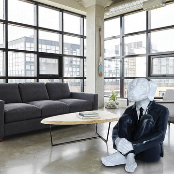 Hip Dog with a red/black tie (Fibreglass Sculpture)