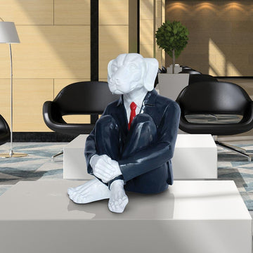 Hip Dog with a red/black tie (Fibreglass Sculpture)