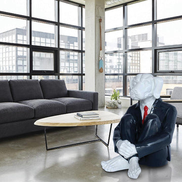 Hip Dog with a red/black tie (Fibreglass Sculpture)