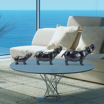 Hippo Family (Bronze Sculpture)