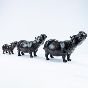Hippo Family (Bronze Sculpture)