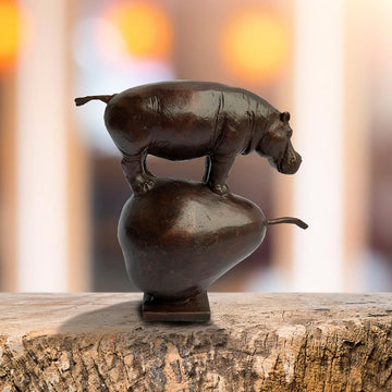 The Pearfect Hippo (Bronze Sculpture, Pocket Size)