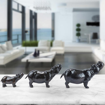 Hippo Family (Bronze Sculpture)