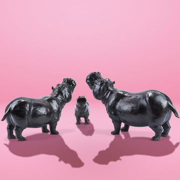 Hippo Family (Bronze Sculpture)