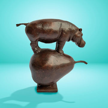 The Pearfect Hippo (Bronze Sculpture, Pocket Size)