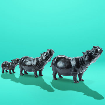 Hippo Family (Bronze Sculpture)