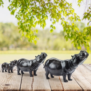 Hippo Family (Bronze Sculpture)