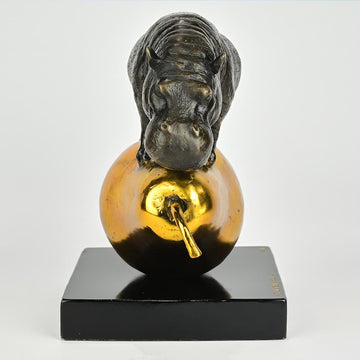 The Hippo Was Just Pearfect (Bronze Sculpture, Small)