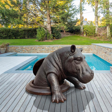 The Hippo Came Out to See the World (Bronze Sculpture, Mid-Size)