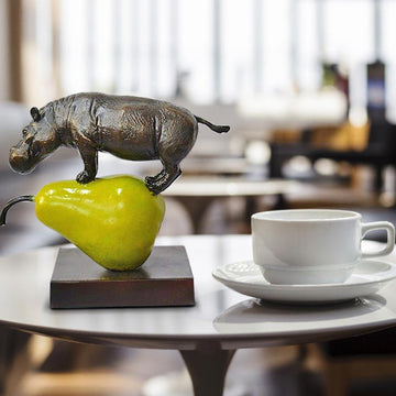 The Hippo Was Just Pearfect (Bronze Sculpture, Small)